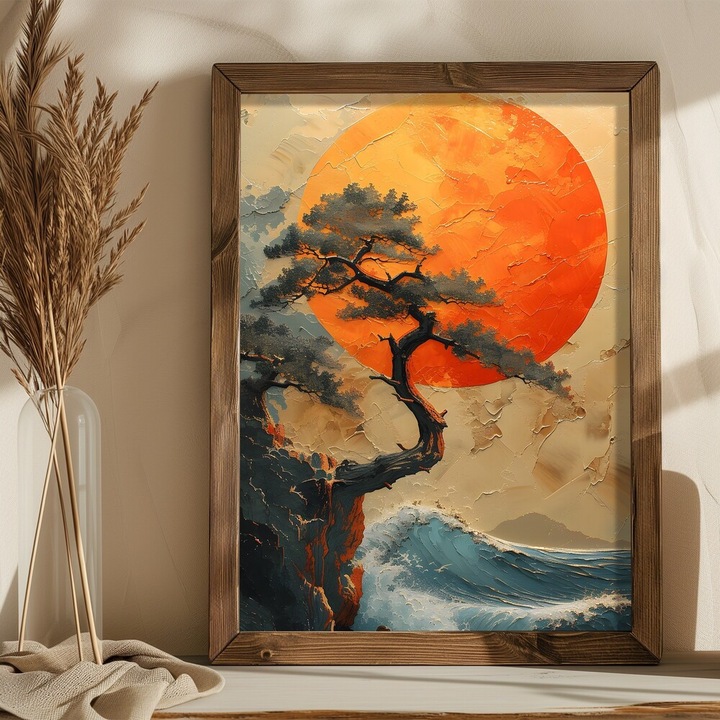 Elegáns dekoratív keretes MDF festmény, 35 x 47 x 3,5 cm | 100% MDF (3 mm) és luc váz | Tökéletes lakberendezéshez és modern esztétikához