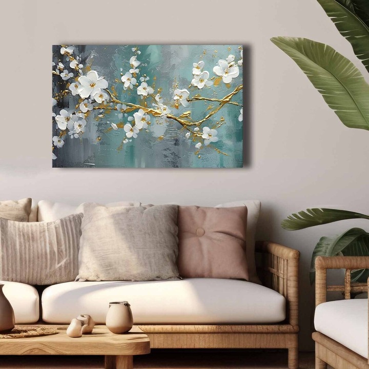 Elegáns dekoratív vászonfestmény, 45 x 70 cm | 100% vászon (2,8 mm) és 100% fenyőfa keret | Tökéletes a lakberendezés és a művészet szerelmeseinek