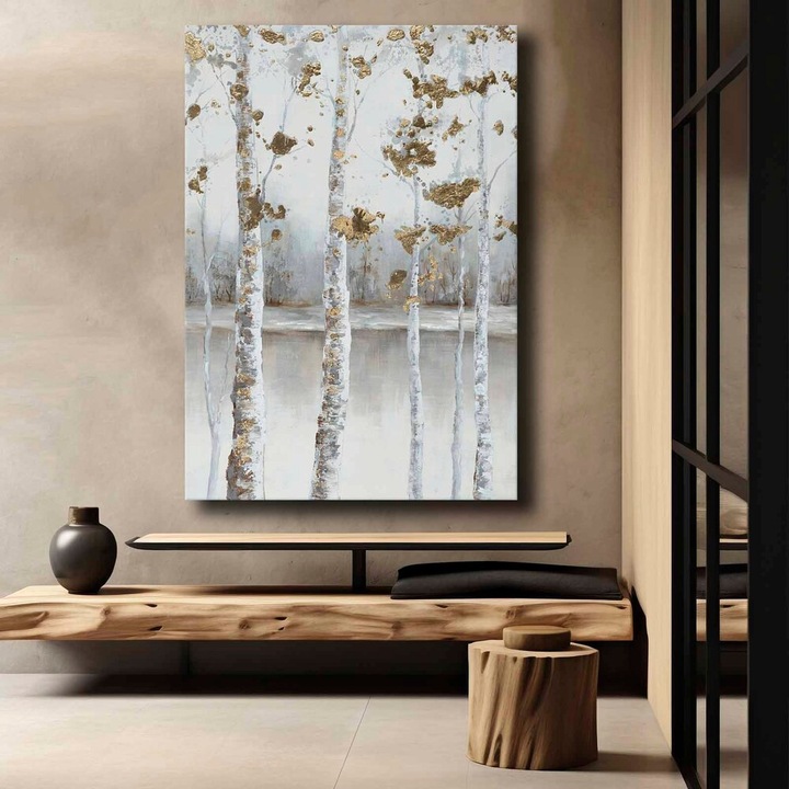 Pictură decorativă superbă pe pânză, 70 x 100 cm, 100% pânză (2,8 mm) și ramă 100% lemn de pin, perfectă pentru iubitorii de decor interior și artă