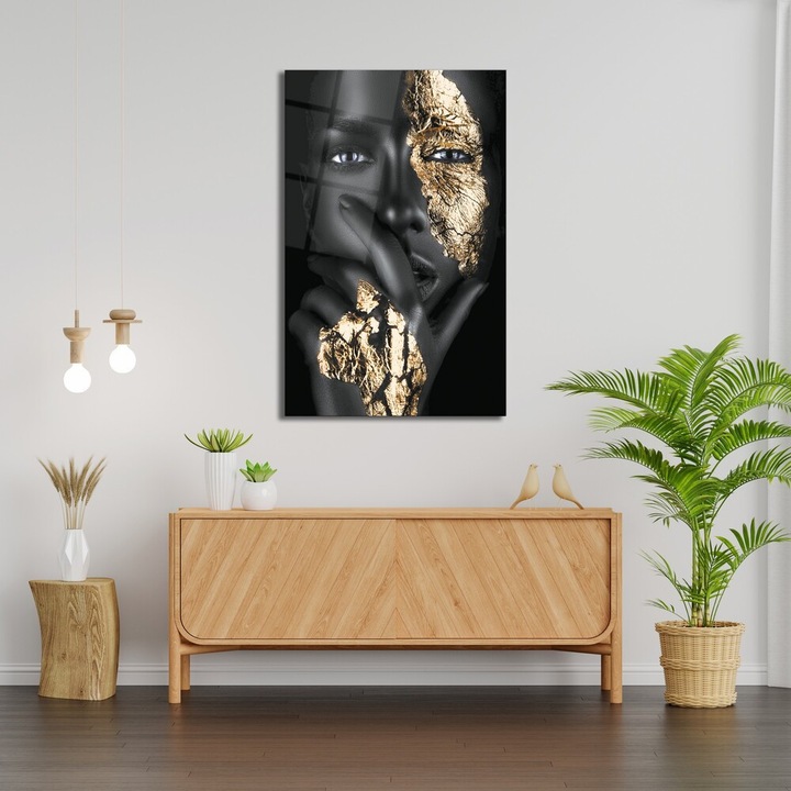 Tablou elegant din sticlă securizată, 70 x 110 cm, 100% sticlă securizată (grosime 4 mm), tablou decorativ uimitor pentru decor modern de casă și spații de locuit