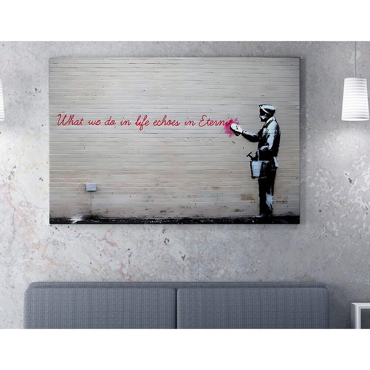 Pictură decorativă superbă pe pânză, 50 x 70 cm, 50% bumbac/50% poliester, imprimare digitală, ramă din lemn 2 x 3 cm, perfectă pentru iubitorii de decor și artă.