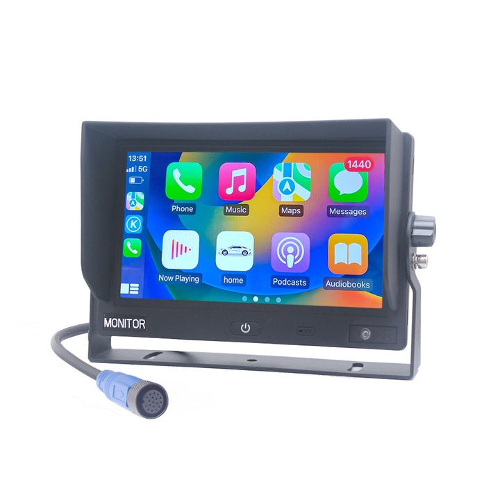 Monitor 7 inch Expert PRO AHD, 4 camere, CarPlay, Android Auto, 720P, 1024x600cm