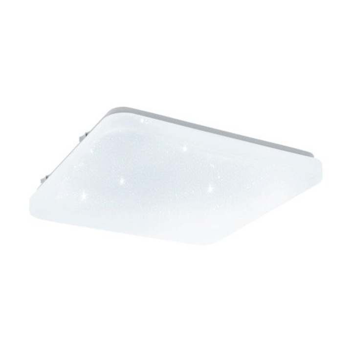 LED lámpatest, mennyezeti/fali, négyzet, kristály hatású, 11.5W, természetes fehér, EGLO, FRANIA-S, 33607