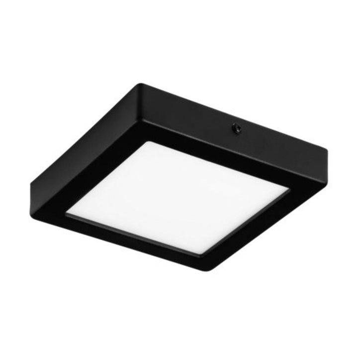 LED panel, 9.5W, falon kívüli, négyzet, természetes fehér, fekete keret, EGLO, IDUN, 75605