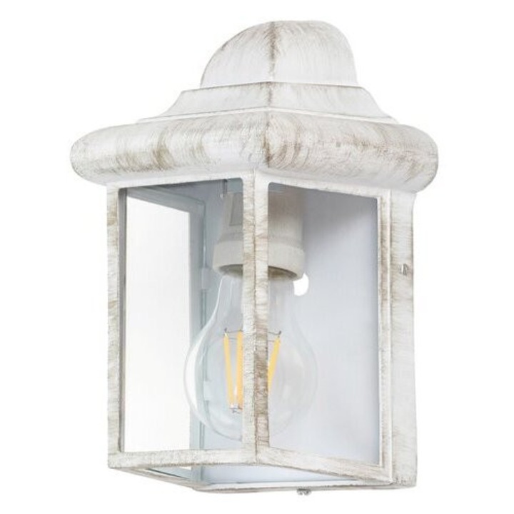 Lampă de perete pentru exterior, Rábalux, 8753, Norvich, alb antic, IP43, E27K