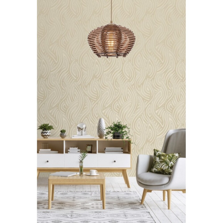 Opviq, 390FLH2276, Barlas, Кафяв цвят, Полилей, Цокъл E27