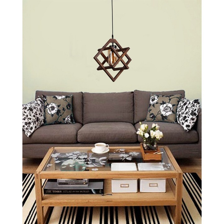 Candelabru, Opviq, 534LUN3121, Berlin, Culoare Nuc, Soclu E27