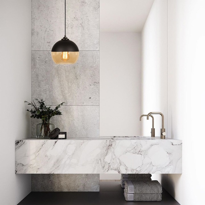 Opviq, 892OPV1774, Camini - MR - 869, Culoare neagră, Candelabru, Soclu E27