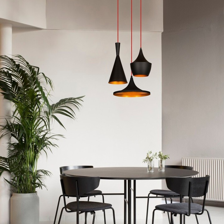 Opviq, 892OPV1562, Elmas - 3556, Черен цвят, Полилей, Цокъл E27