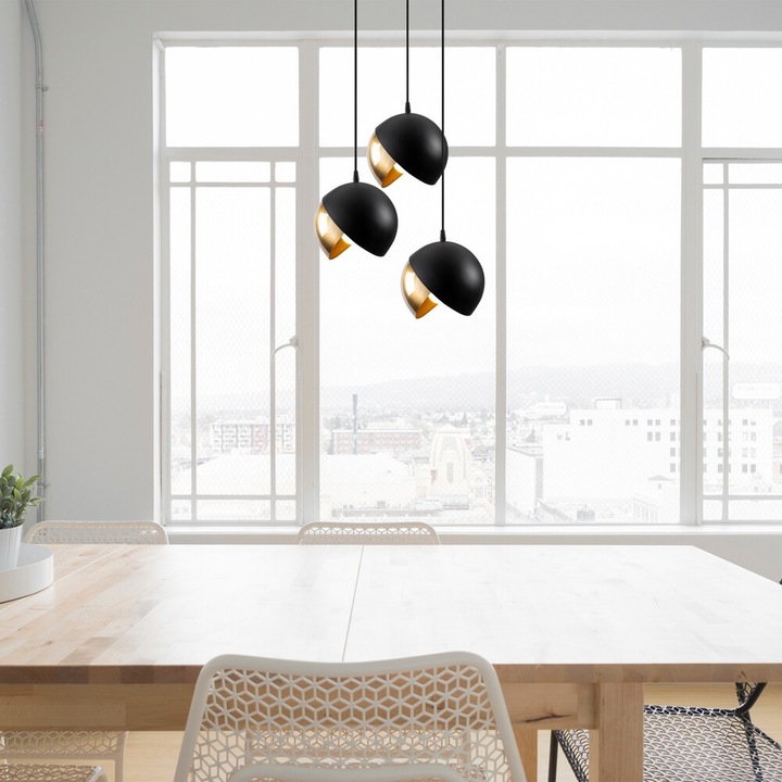 Opviq, 521SHN3384, Berceste - 252-S2, Negru, Candelabru, cu soclu E27