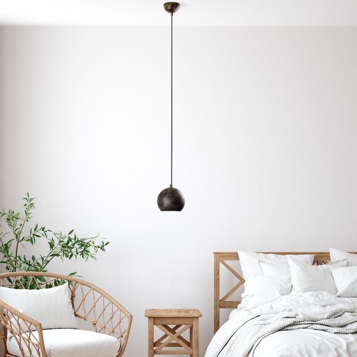 Candelabru elegant reglabil, finisaj antic, Ø15 cm, înălțime 20-111 cm | Carcasă metalică, soclu E27 (max. 40 W), cablu 90 cm | Perfect pentru iluminatul camerei de zi, al sufrageriei și al intrării