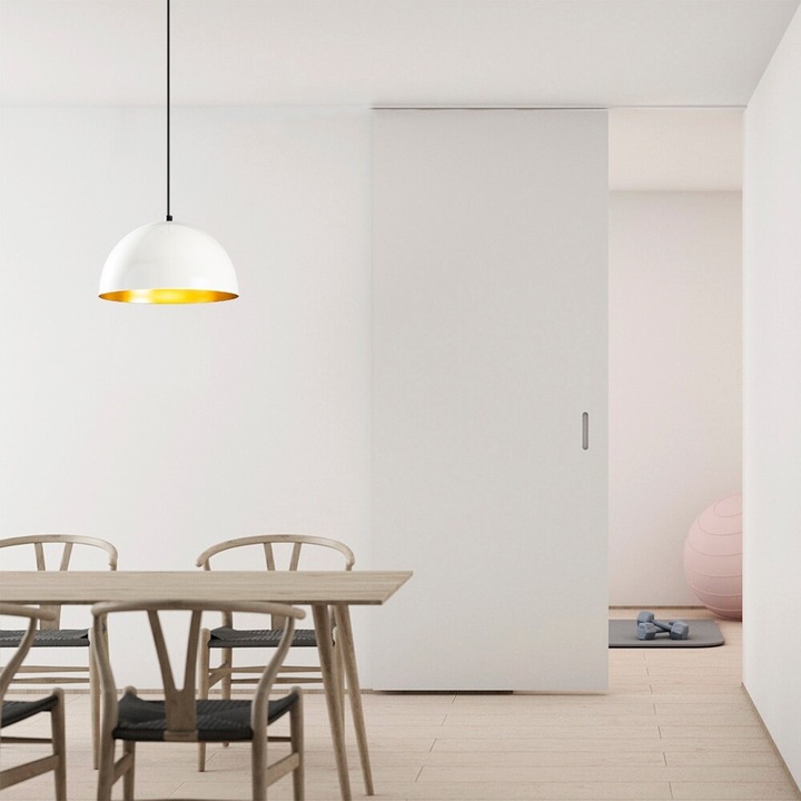 Candelabru scandinav, corp din fier alb, 30 x 30 cm, înălțime 111 cm, cablu 90 cm, soclu E27 max 40 W, design elegant și modern pentru decorarea casei, perfect pentru living și sufragerie