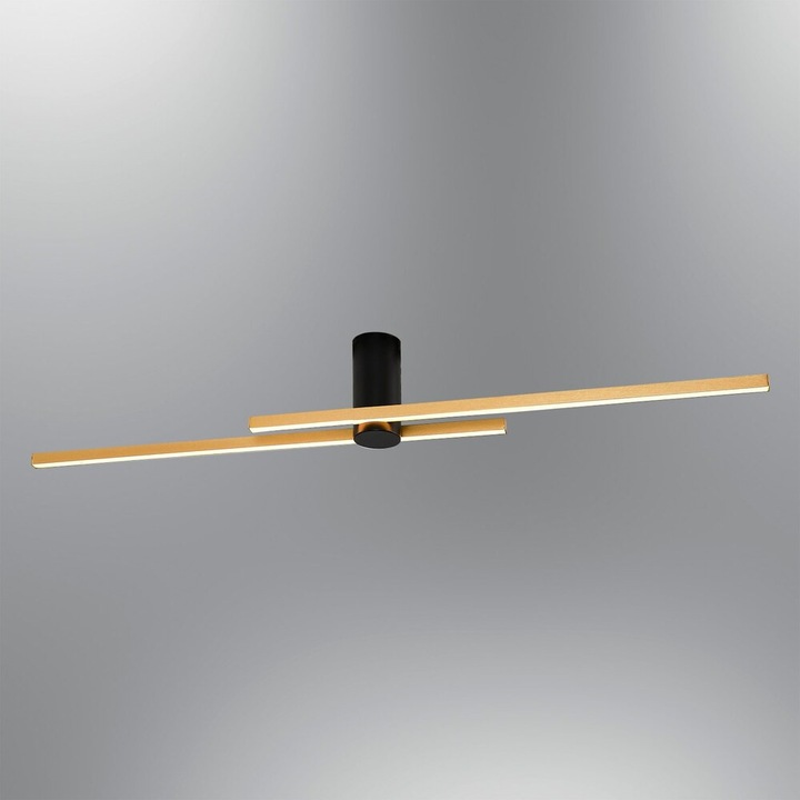Candelabru elegant auriu, corp metalic, 120 cm x 10 cm x 18 cm, 2 x LED 15W, 3000K, 3000Lm