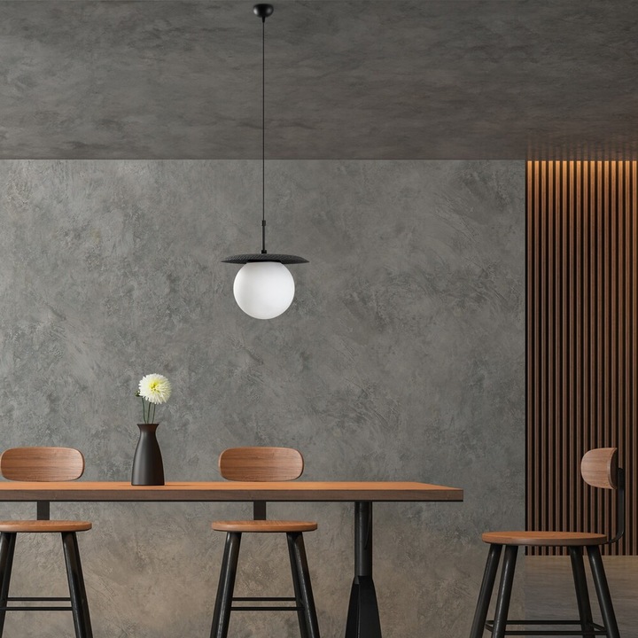 Candelabru elegant negru, corp metalic, înălțime reglabilă 40-125 cm, Ø30 cm, IP20, soclu E27 (max. 40W) | Perfect pentru decorarea și iluminatul modern al casei