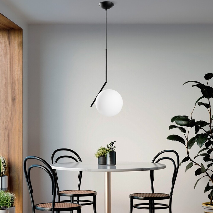 Candelabru elegant negru, corp metalic, înălțime reglabilă 75-115 cm, soclu Ø25 cm, 1 soclu G9, design modern pentru casă și birou | Protecție IP20