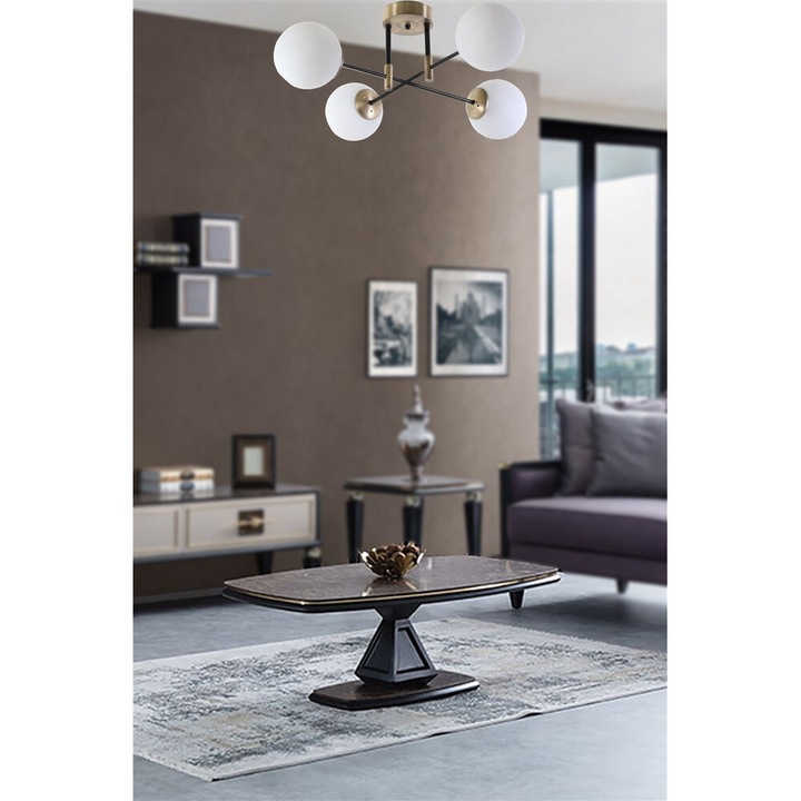 Candelabru scandinav, diametru 65 cm, înălțime 35 cm | 100% metal, soclu E27, max. 40W | Design elegant alb cu vopsea uscată la cuptor și finisaj striat