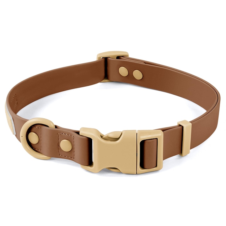 Zgarda pentru caini Wolfone, ajustabila, rezistenta la apa,37.5-55cm，Maro