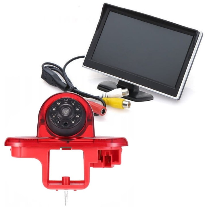 Set camera de marsarier cu monitor 5" TFT LCD, expert PRO, rezistent la apa, unghi larg de vizualizare, pentru Renault Trafic, Opel Vivaro