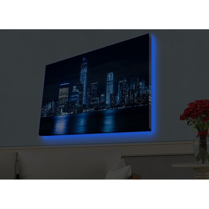 LED-es világítóvászon festmény, Velúr, 45x70 cm, Fakeret