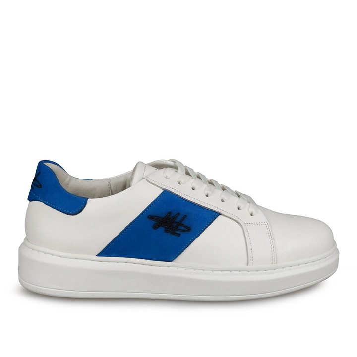 Mario Lavalle, Pantofi casual pentru barbati 10205, Piele naturala, Alb-Albastru