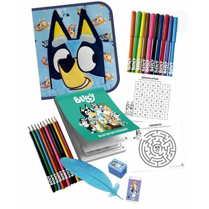 Penar textil Cefatoys Bluey, cu accesorii, 30x20cm, pentru +3 ani