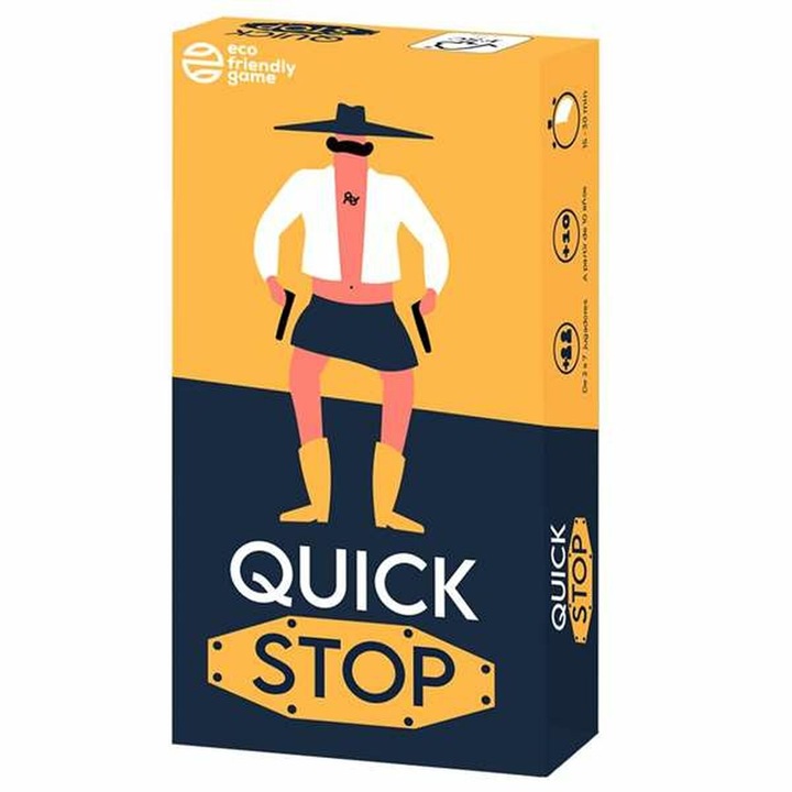 Настолна игра, Asmodee, Quick Stop, 2-10 играчи, препоръчителна възраст +10 години, материал картон, пластмаса, хартия, многоцветен, включва малки части