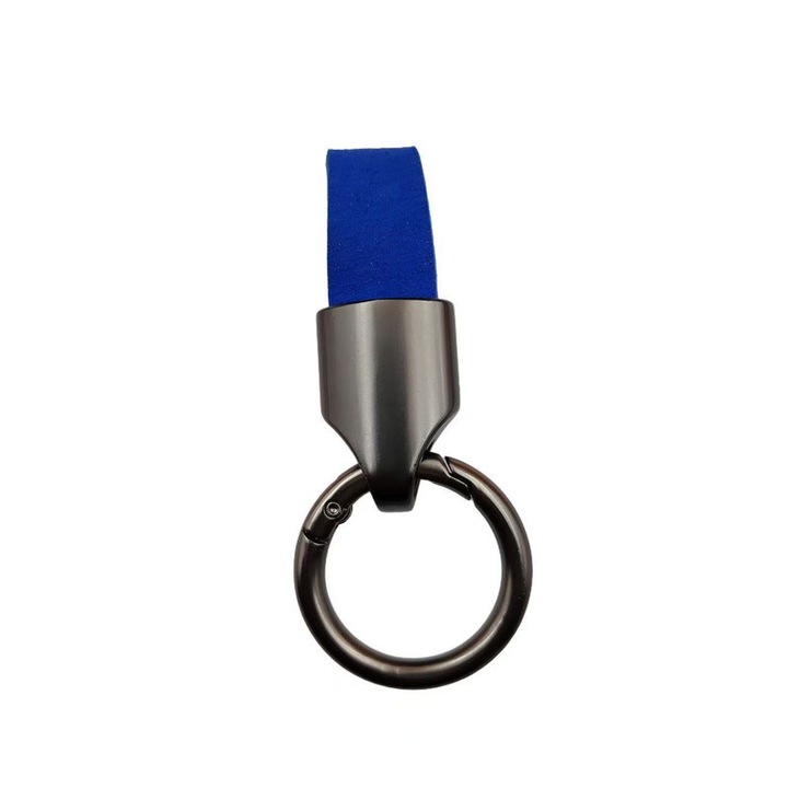 Autós kulcstartó gyűrűvel, kis kapoccsal, Xyedyaup kiegészítő, kulcstartókkal, cinkötvözet csattal, kék