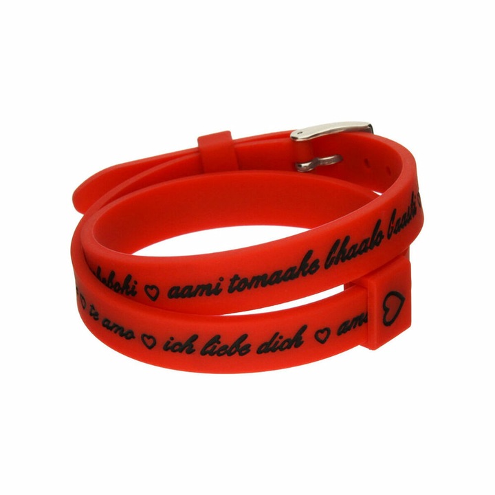 Bratara Dama il mezzometro I LOVE YOU SILVER - SILICONE BRACELET