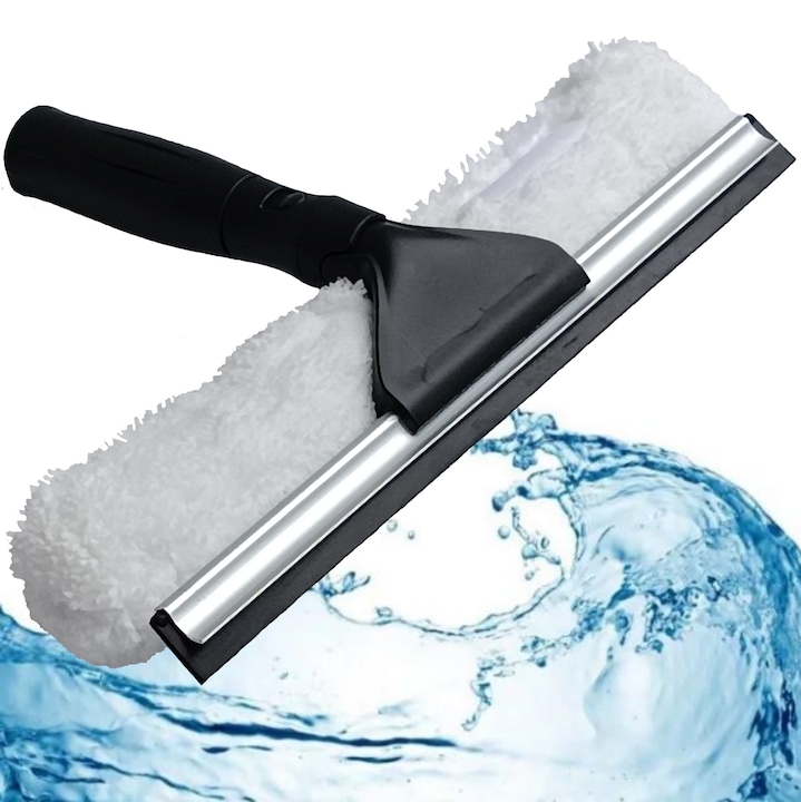 Stergator geam Koko, set cu functii de spalare si stergere, microfibra, constructie metal + plastic, usor de utilizat