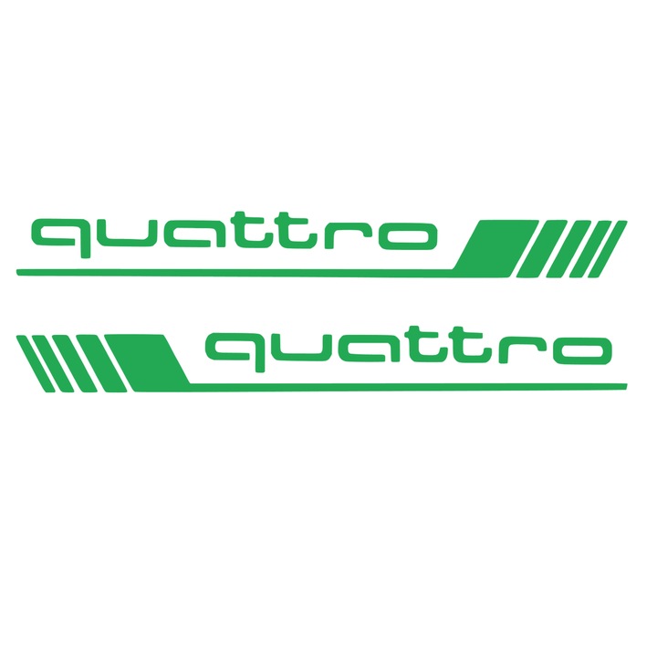 Sticker Decorativ Audi Quattro 40x5 cm dimensiune/ 2 bucati, verde