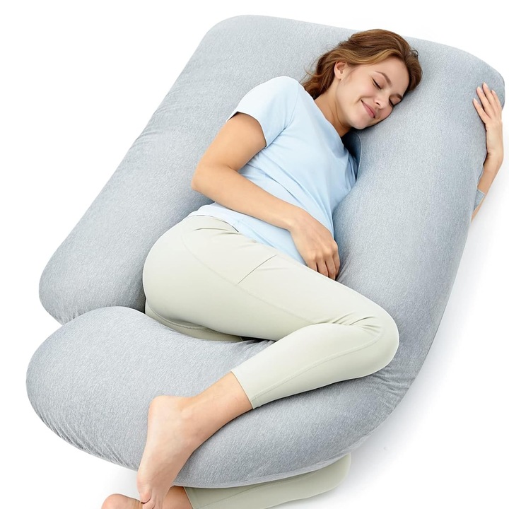 Momcozy terhespárna, hűsítő hatással, U alakú, 145 cm, anyaga - 50% poliamid/50% poliészter
