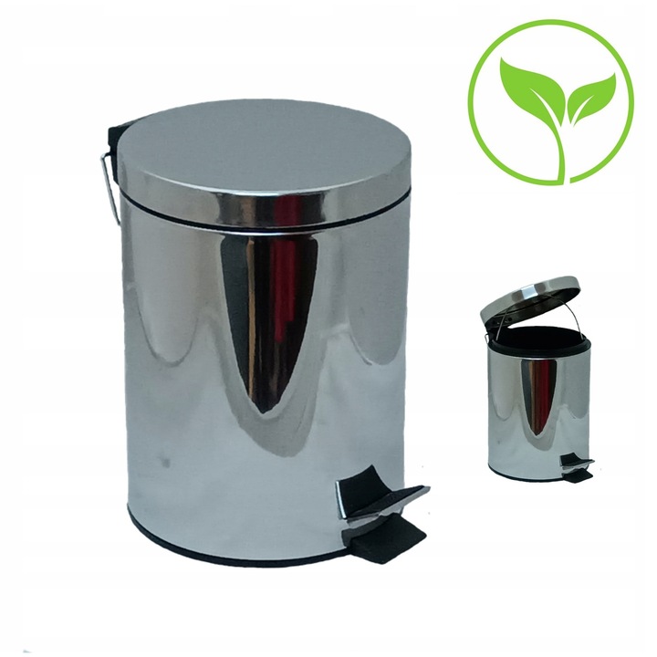 Cos de gunoi Koko 30L, inox, 29x65cm, cu pedala, recipient detasabil