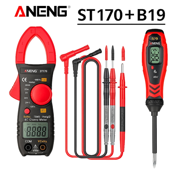 Професионален комплект електрически тестер ANENG ST170 + 1 B19 тестер - идеалната комбинация за бързи, точни и безопасни измервания