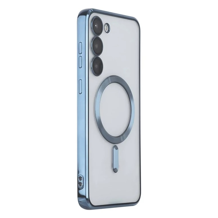 Husa compatibila cu Samsung Galaxy A17, protectie pentru camera, Tehnologie MagSafe, rezistenta la socuri, contur Albastru
