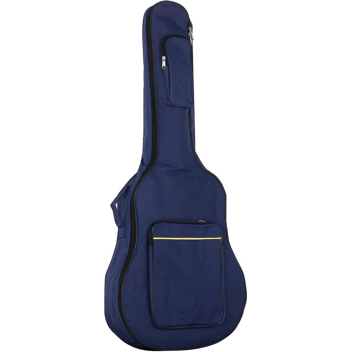 Gitártáska, vízálló, párnázott, 105x41x11cm, kék, állítható vállpántokkal