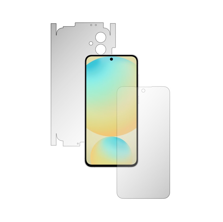 iSkinz фолио за цялото тяло за Samsung Galaxy S24 FE - Invisible Skinz HD, 360° изрязване, ултрапрозрачен силиконов протектор за екран, заден и страничен капак, прозрачно самозалепващо се фолио