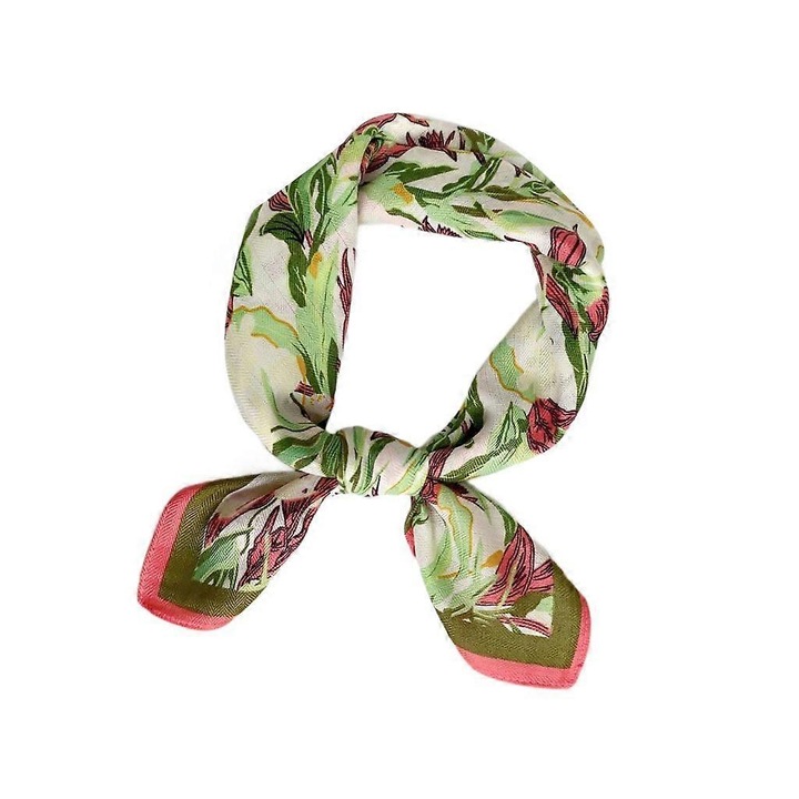 Esarfa florala pentru femei, 68x68cm, multicolor, design multifunctional