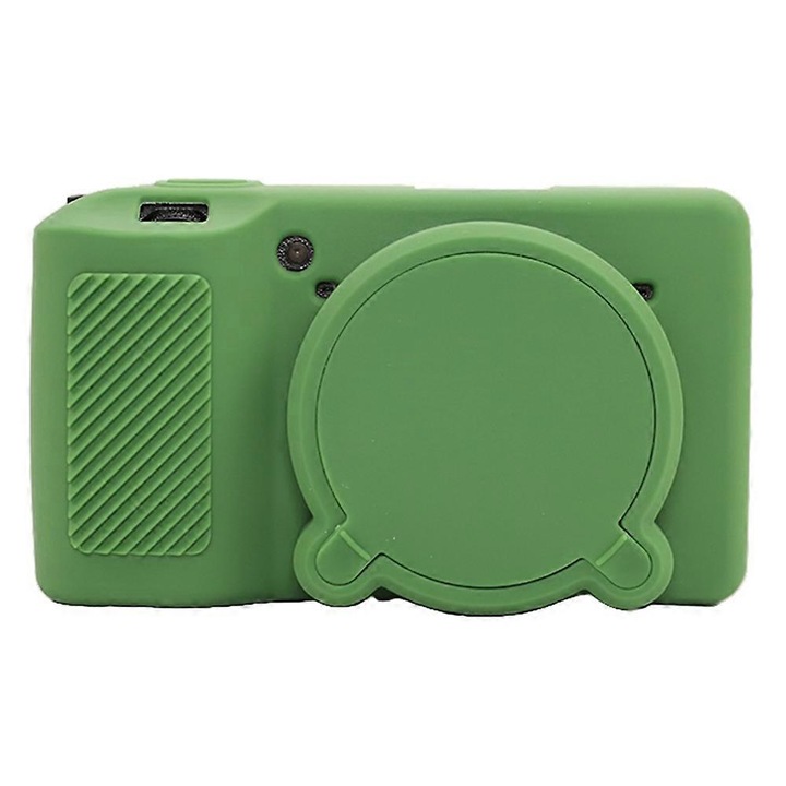 Силиконов защитен калъф за камера Ricoh GR IIIx/GR III, зелен, против надраскване, текстуриран дизайн, лесен за инсталиране