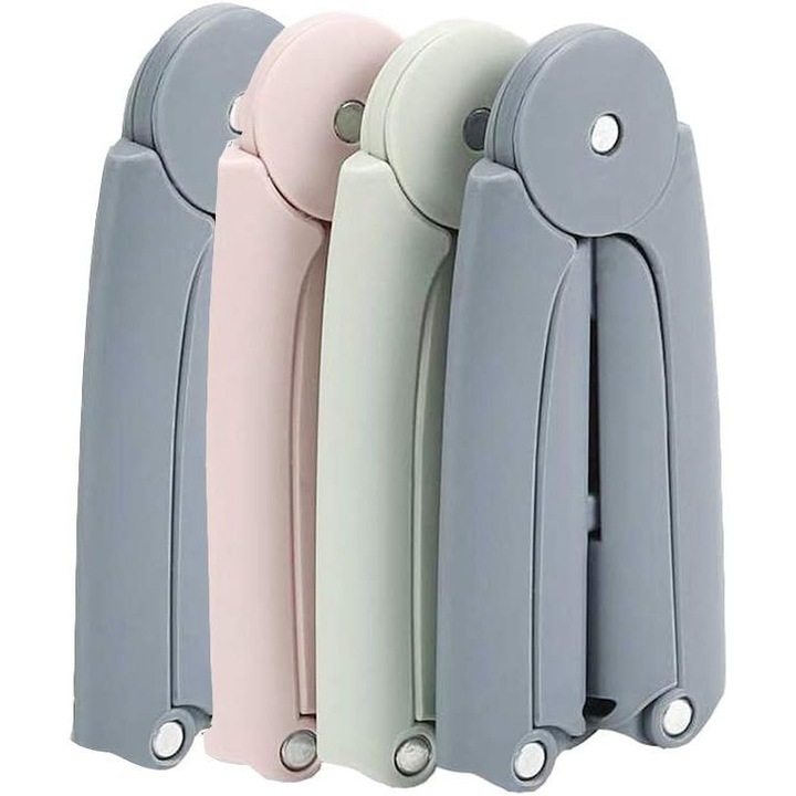 Set de 4 umerase pentru haine pliabile, design portabil, multicolor, 14x7x1.4cm