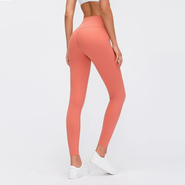 Női magas derekú alakformáló fitnesz leggings, Zola, S méret, 82x28x30, barackrózsaszín