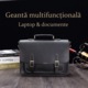 Geanta Business Premium, Tip Servieta, cu Doua Catarame Metalice, Compartiment Laptop, Curea Reglabila, Ideala pentru Office si Calatorii, 26 cm x 37 cm x 10 cm, Neagra, PriStyle®