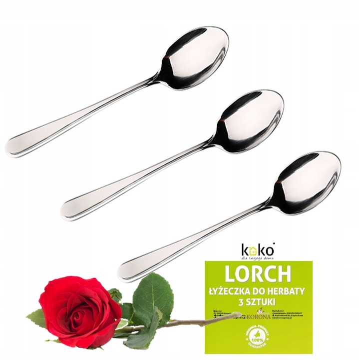 3 darabos kávéskanál készlet, Koko, rozsdamentes acél, 11 cm, fényes felület