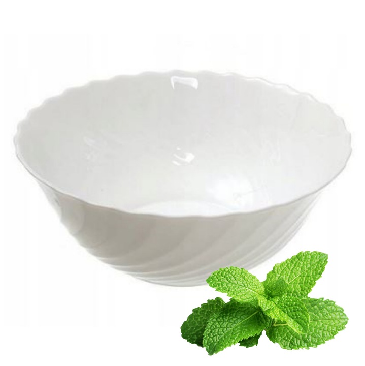 Bol de salată, Luminarc, Trianon, sticlă albă, 16cm, rezistent la temperaturi