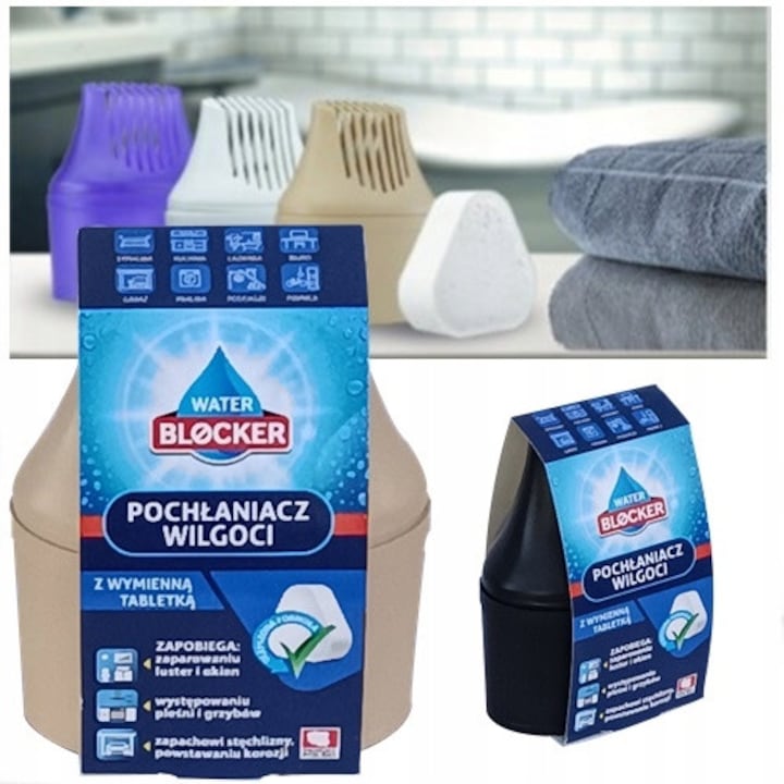 Kit de dezumidificare ARIASANA Aero 360, reutilizabil, absoarbe umiditatea cu filă lavandă 450g