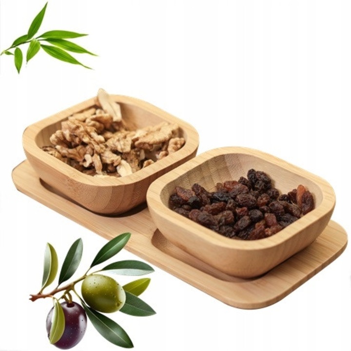 Set boluri bambus, Berretti, 2x10cm, 22,5x10,8x4,7cm, pentru sosuri si aperitive