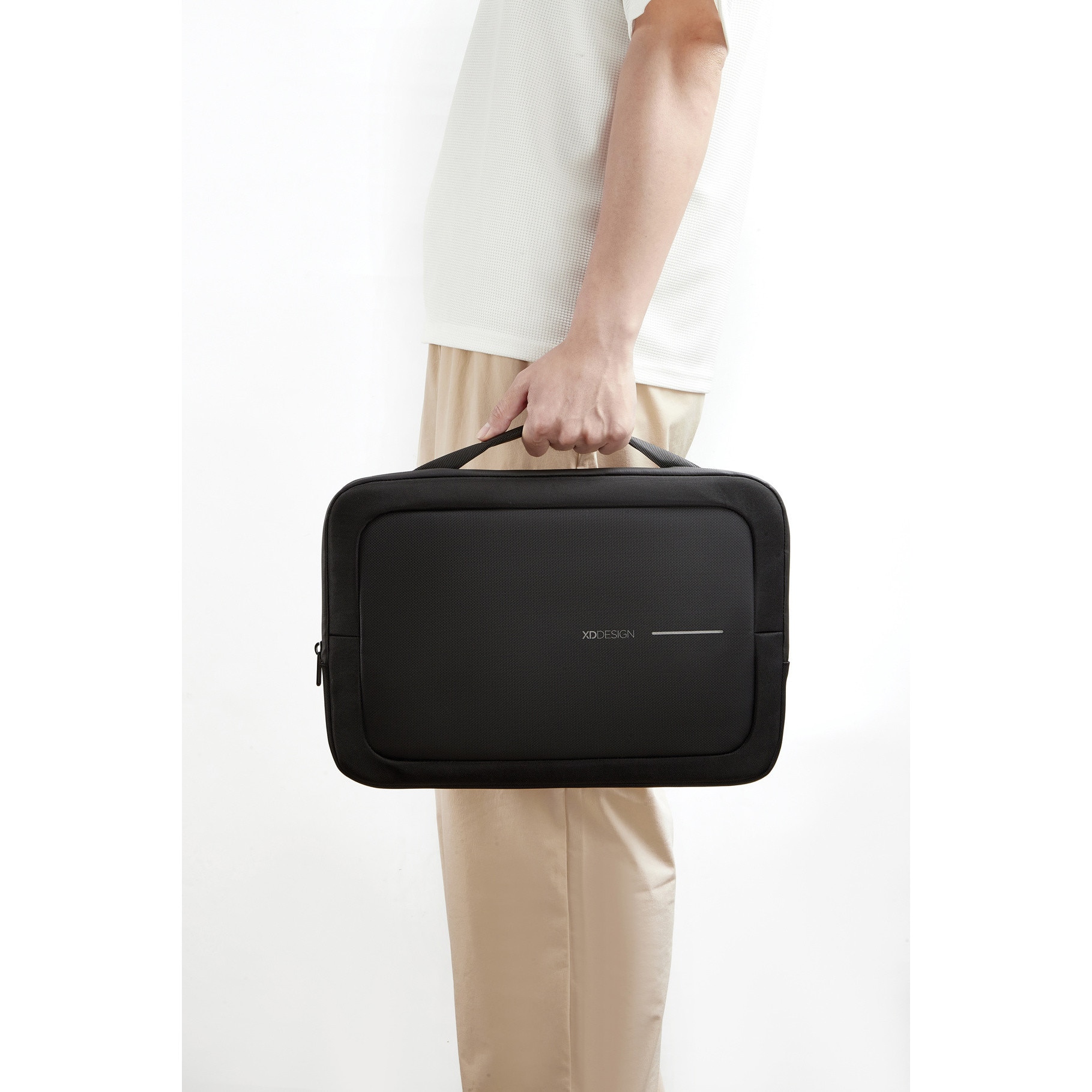 Geantă laptop XD Design 14", material R-pet 1200D, hidrofug, gri