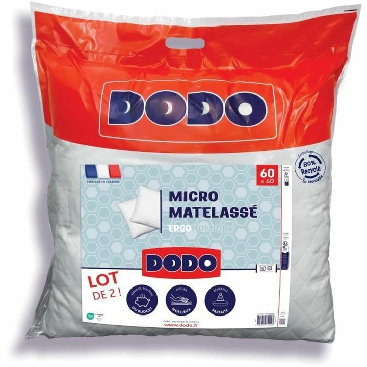 Perne Dodo Set 2 bucati, Alb 60x60cm, Microfibra
