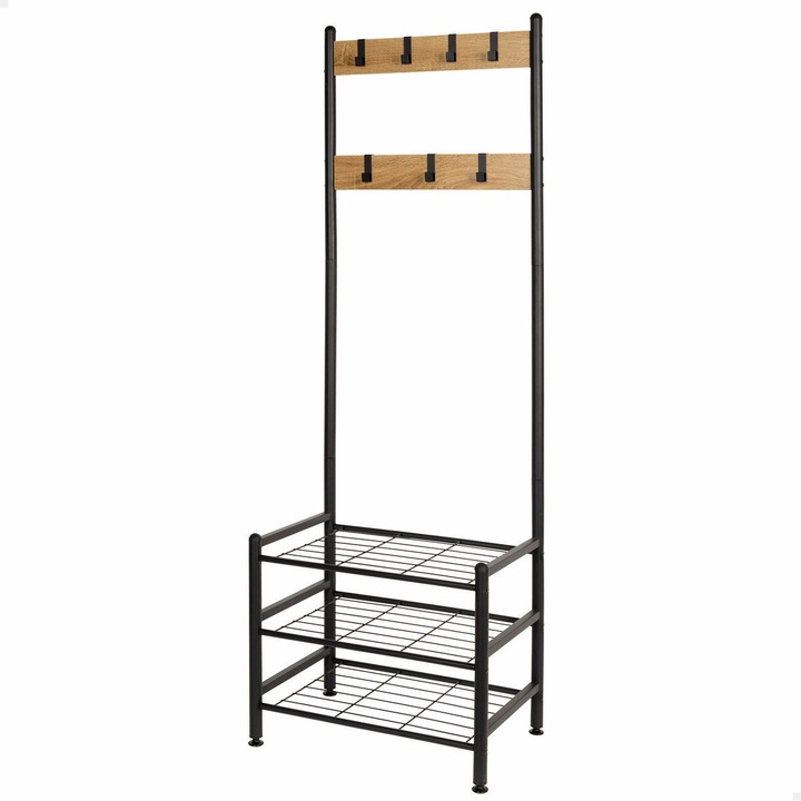Max Home minimalista ruhaszárító állvány polcokkal, 60x175x40cm, acél, melamin forgácslap
