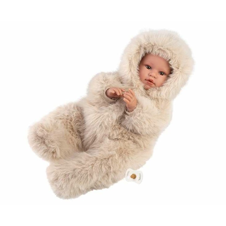 Llorens 5745043 Llorens: Leo 45cm-es síró baba cumival krémszínű bársony bundában