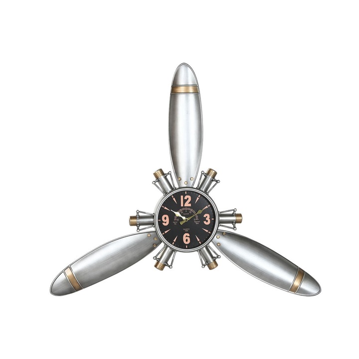 Ceas de Perete Home ESPRIT Auriu* Argintiu Metal Elice Vintage 121 x 7 x 106 cm